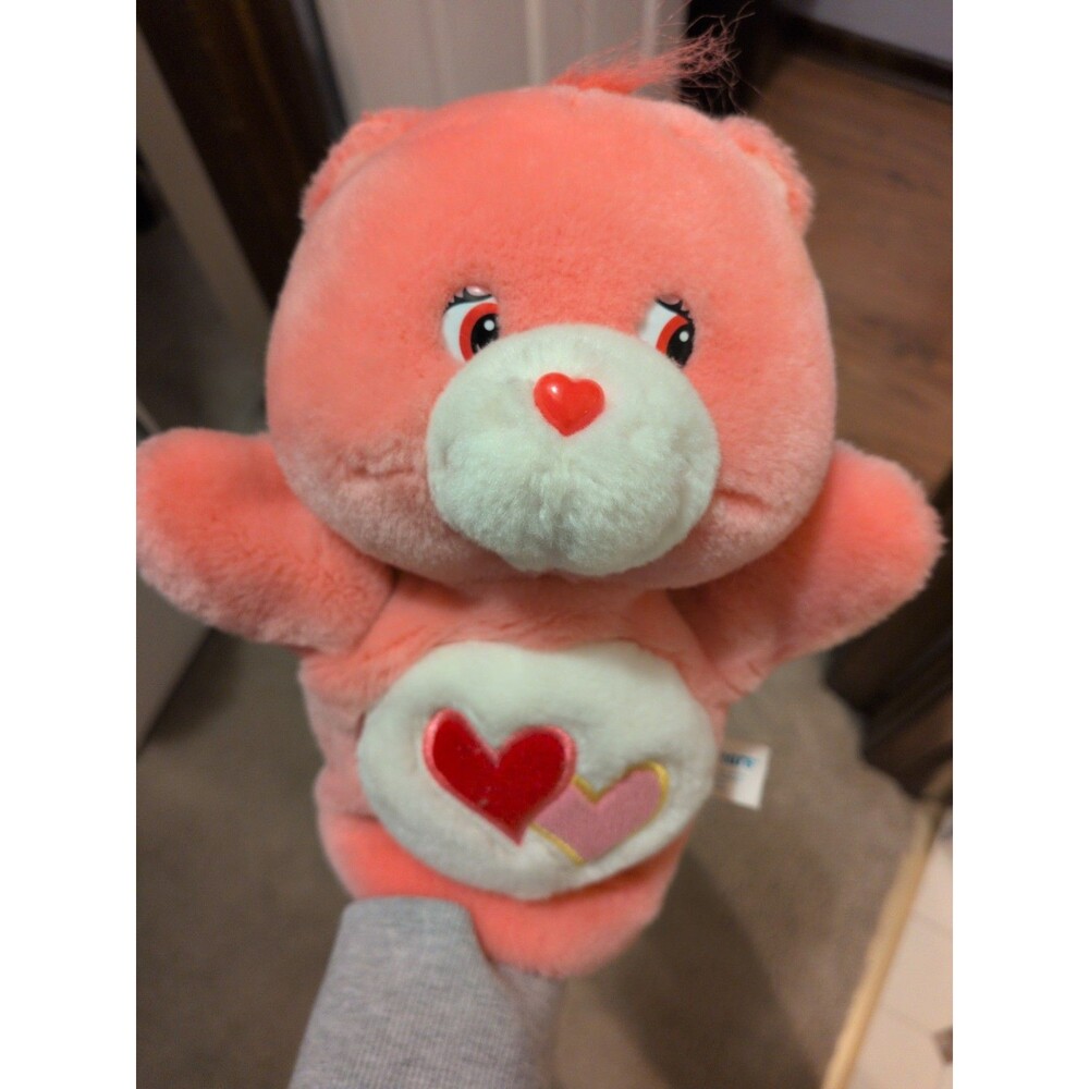 Vintage Care Bears Love A Lot Baby Pink Heart Plush Puppet Plush